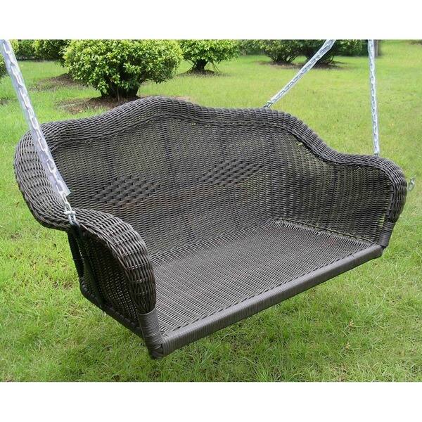 Shop International Caravan Resin Wicker Hanging Loveseat Swing