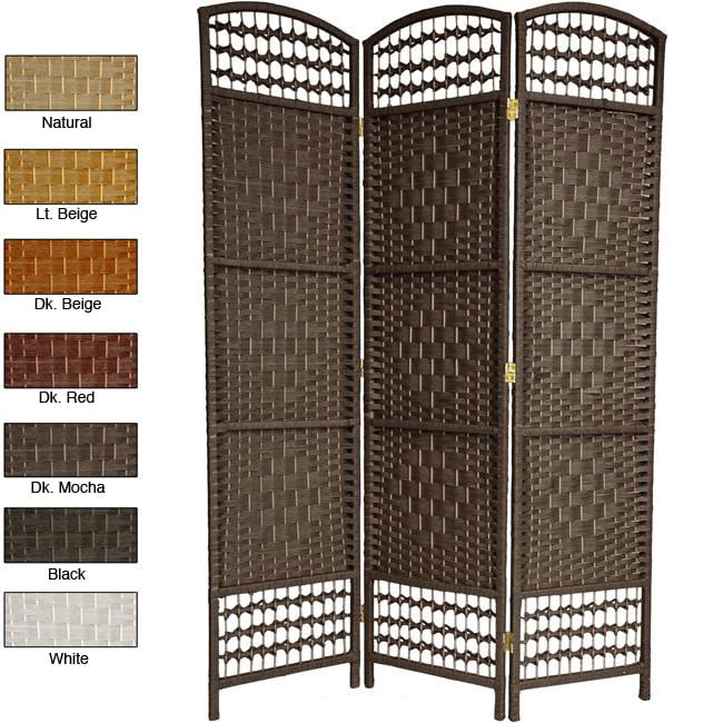 Woven Wood/ Fiber 5.5 foot Tall Room Divider (China)   12948544