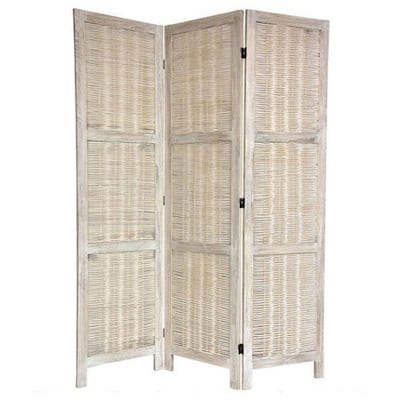 Handmade Woven Bamboo Matchstick 5.5-foot Room Divider (China)