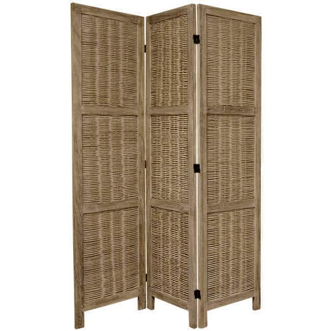 Handmade Woven Bamboo Matchstick 5.5-foot Room Divider (China)