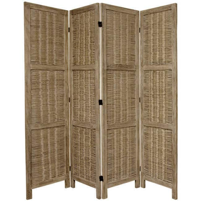 Handmade Woven Bamboo Matchstick 5.5-foot Room Divider (China)