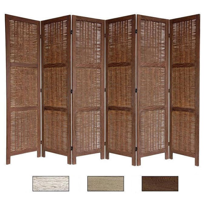 Handmade Woven Bamboo Matchstick 5.5-foot Room Divider (China)