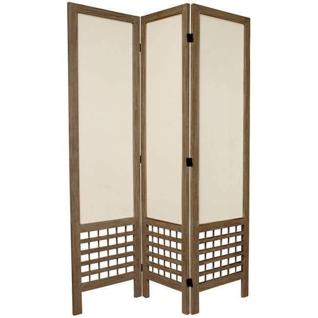 Handmade Wood/ Fabric Open Lattice 5.5-foot Room Divider (China)