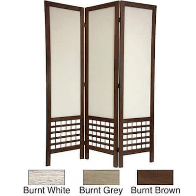 Handmade Wood/ Fabric Open Lattice 5.5-foot Room Divider (China)