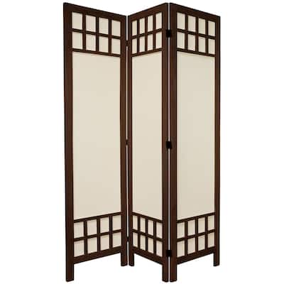 Handmade Wood/ Cotton Fabric Window Pane 5.5-foot Room Divider (China)