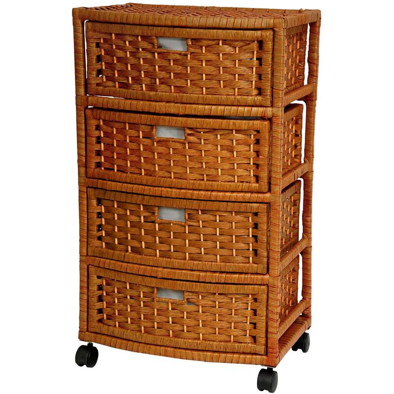 Handmade 29" Natural Fiber Chest of Drawers - 17.25"W x 13.00"D x 29.50"H