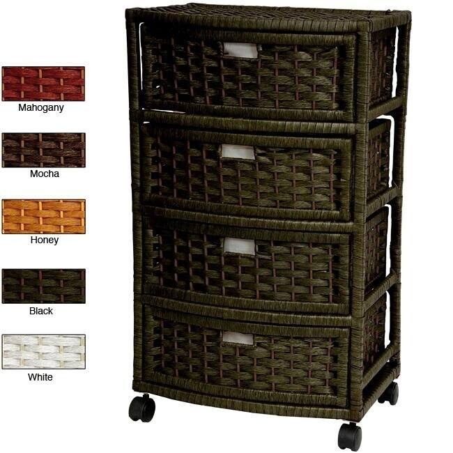 Handmade 29" Natural Fiber Chest of Drawers - 17.25"W x 13.00"D x 29.50"H