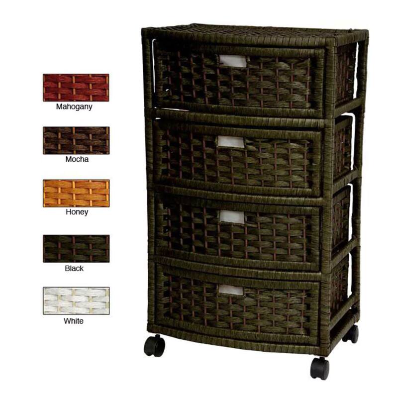 Handmade 29" Natural Fiber Chest of Drawers - 17.25"W x 13.00"D x 29.50"H
