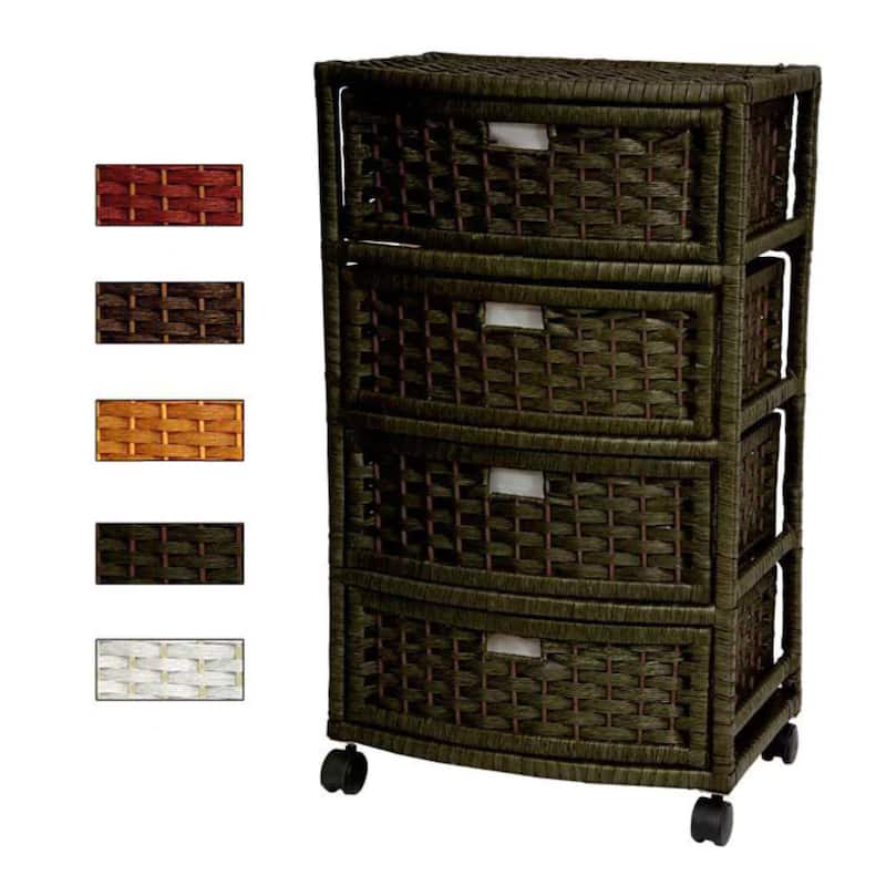 Handmade 29" Natural Fiber Chest of Drawers - 17.25"W x 13.00"D x 29.50"H