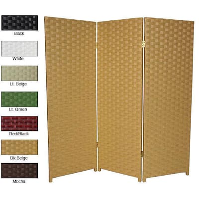 4 Ft. Tall Handmade Natural Woven Fiber Three-panel Room Divider