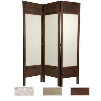 Handmade Wood/ Fabric Solid Frame 5.5' Room Divider