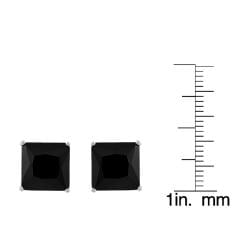 Tressa Sterling Silver Square Black 9mm CZ Stud Earrings Tressa Cubic Zirconia Earrings