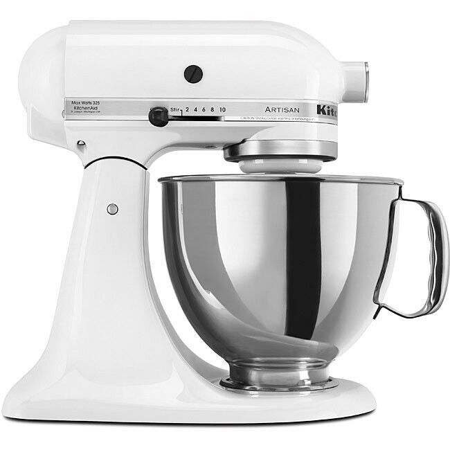 KitchenAid RRK150WH White 5-quart Artisan Tilt-Head Stand Mixer (Refurbished)  - Bed Bath & Beyond - 5094899