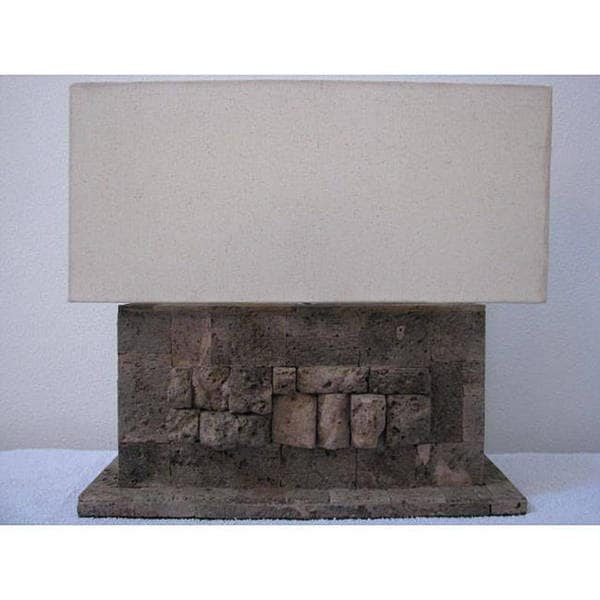 Lava Stone Table Lamp, Handmade in Indonesia