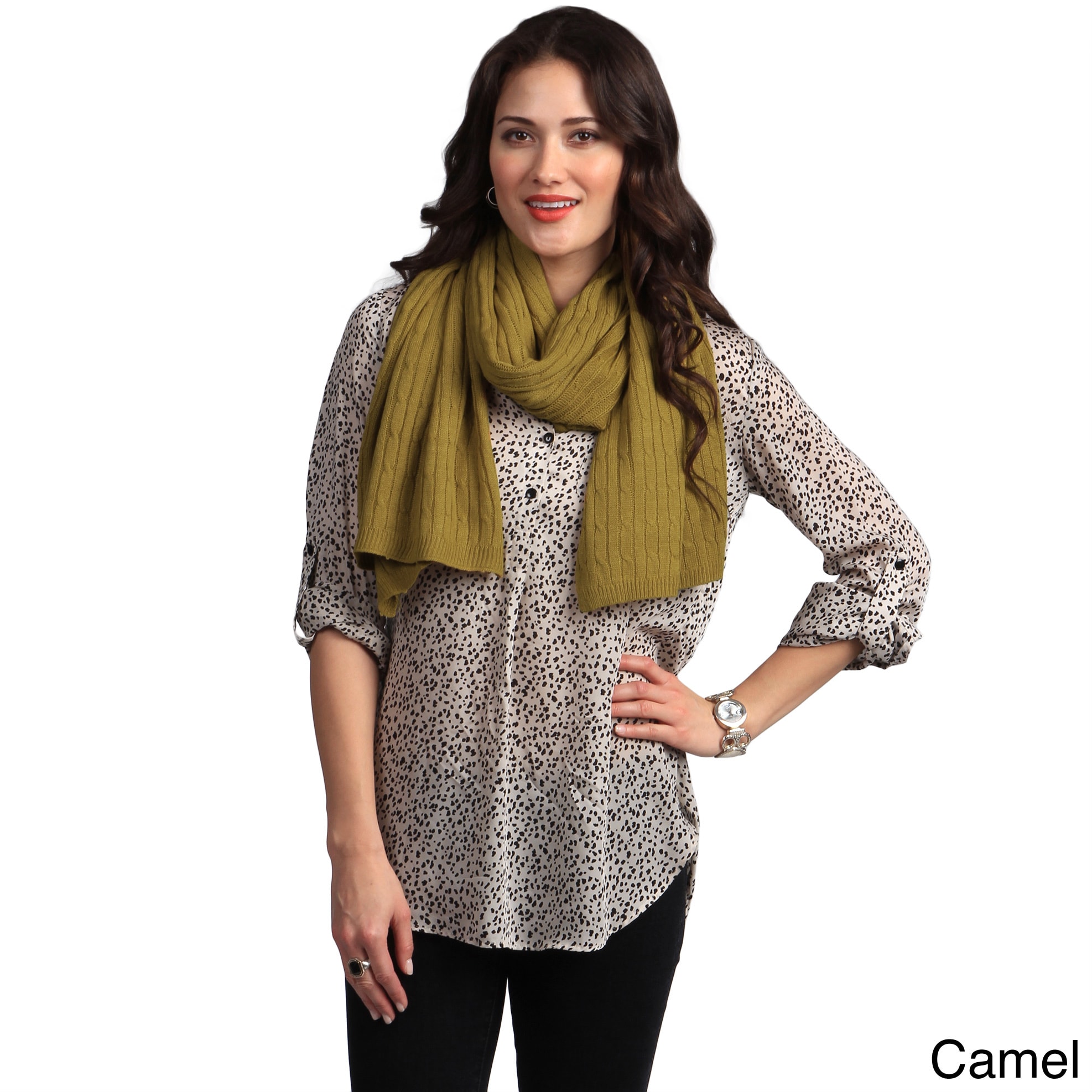 Cashmere Showroom Double width Cable Muffler Scarf