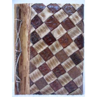 Handmade Rayon from Bamboo, Leaves and Bark Diagonal Checker Photo Album (Indonesia)