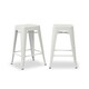 I Love Living 24-inch White Metal Counter Stools (Set of 2) - Thumbnail 1