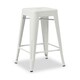 I Love Living 24-inch White Metal Counter Stools (Set of 2) - Thumbnail 2