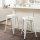 I Love Living 24-inch White Metal Counter Stools (Set of 2) - Thumbnail 0