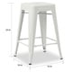 I Love Living 24-inch White Metal Counter Stools (Set of 2) - Thumbnail 3