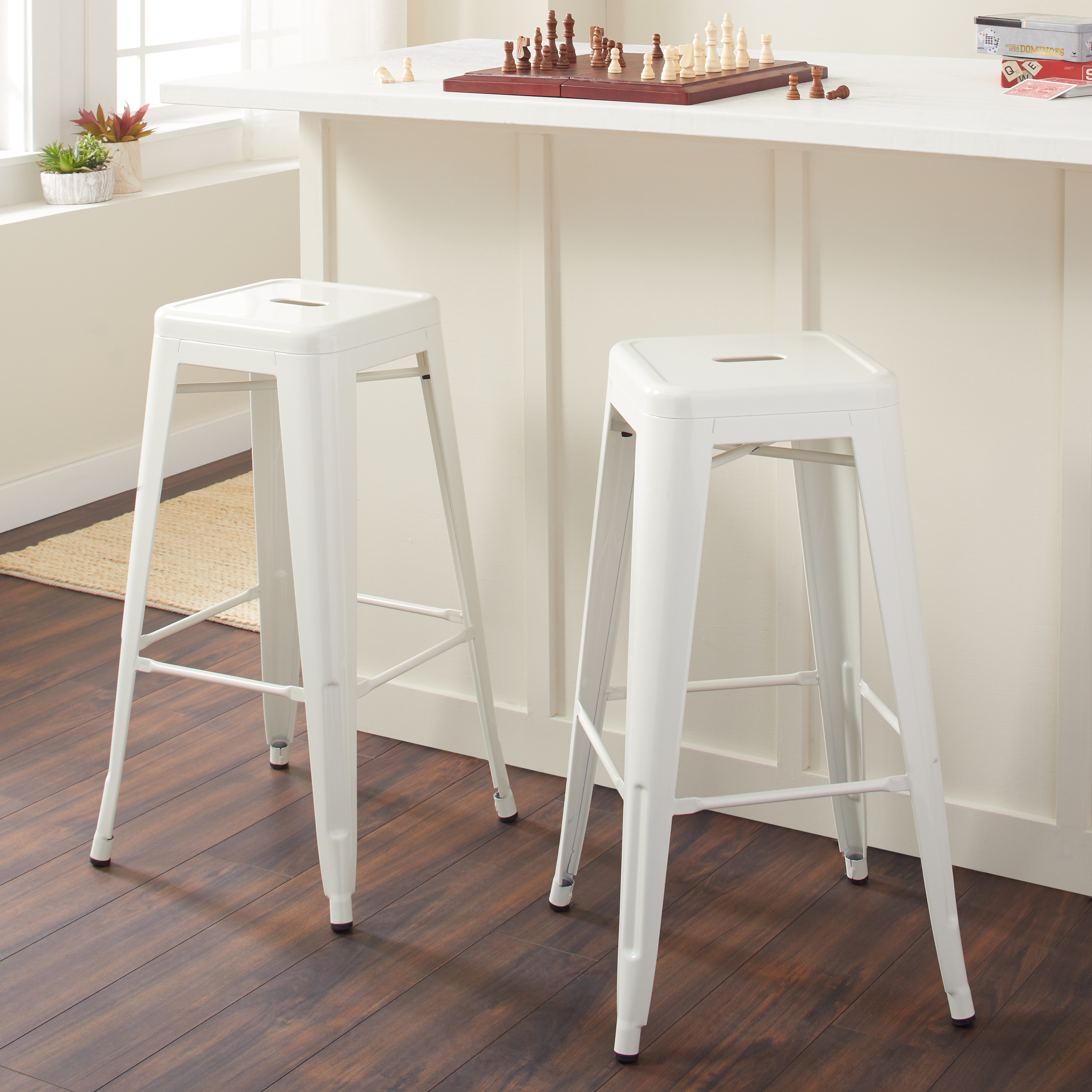 30inch white bar stools set of 2