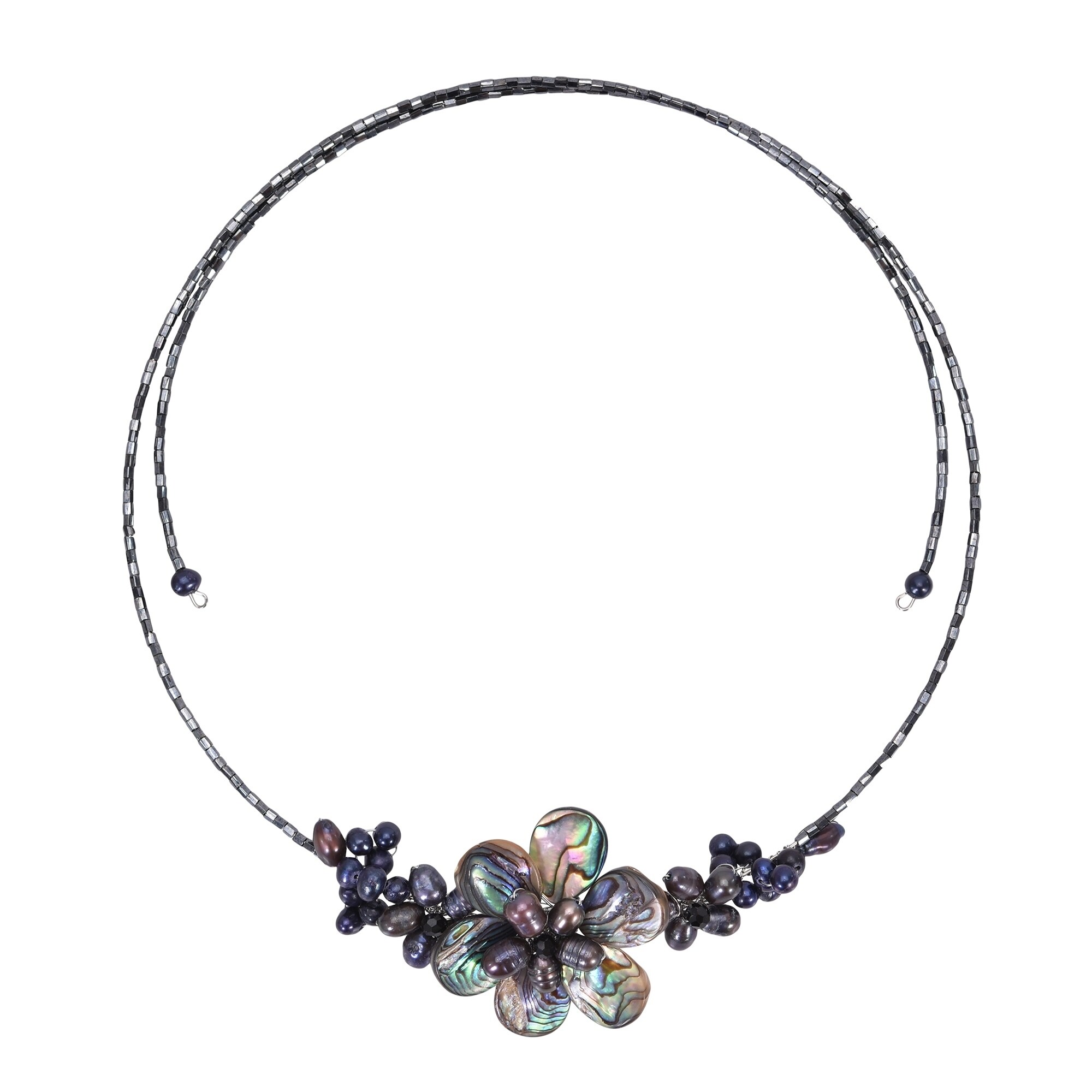 black flower choker