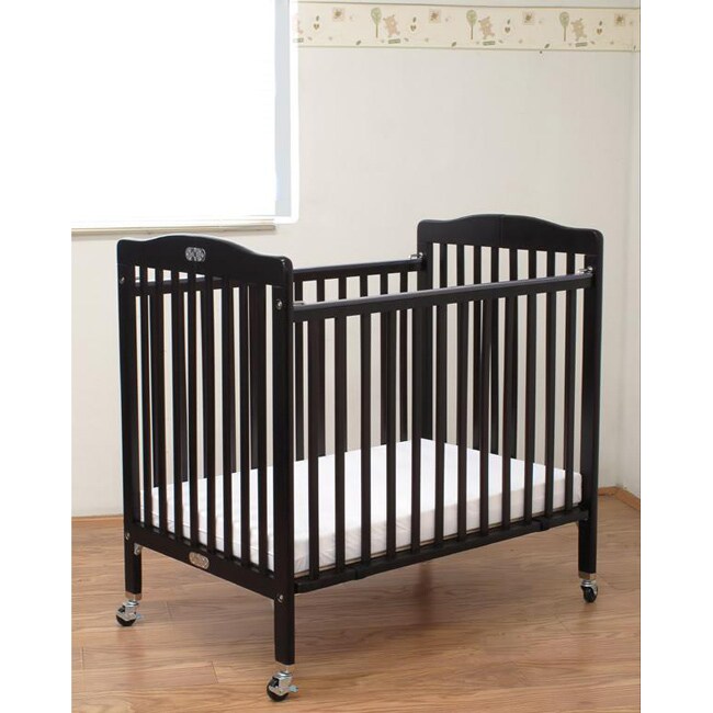 Shop Folding Cherry Wooden Compact Crib With 3 Inch Mattress