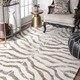preview thumbnail 1 of 5, nuLOOM New Zealand Wool and Viscose Silk Zebra Area Rug
