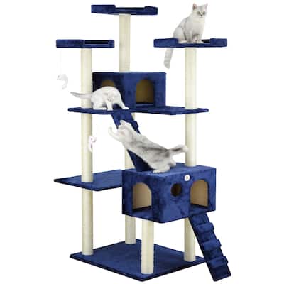 Go Pet Club Blue 72-inch Colossal Condo Cat Tree