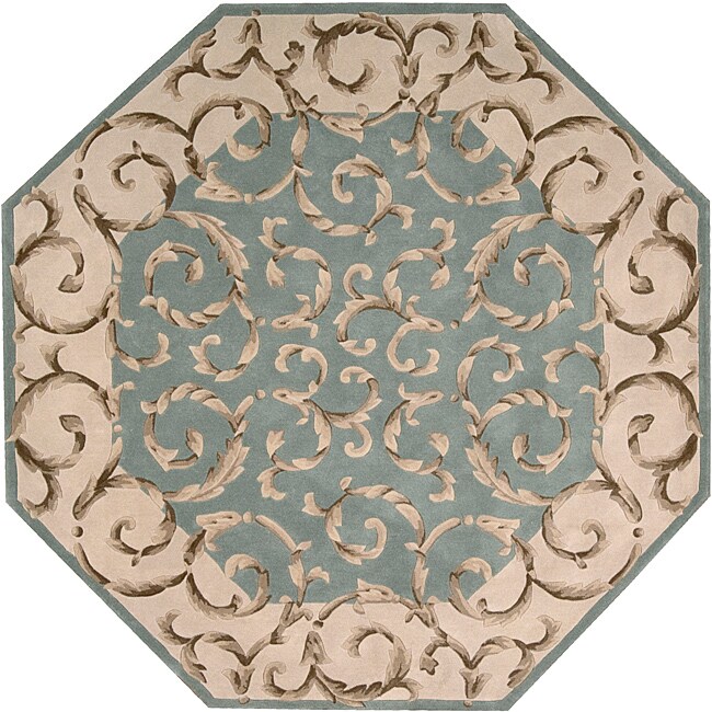 Nourison Handtufted Versaille Palace Aqua Rug (6 x 6) Octagon Free