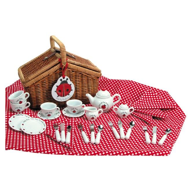 schylling ladybug tea set basket