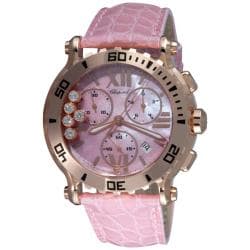 Chopard Womens Happy Sport Rose Gold Diamond Chronograph Watch