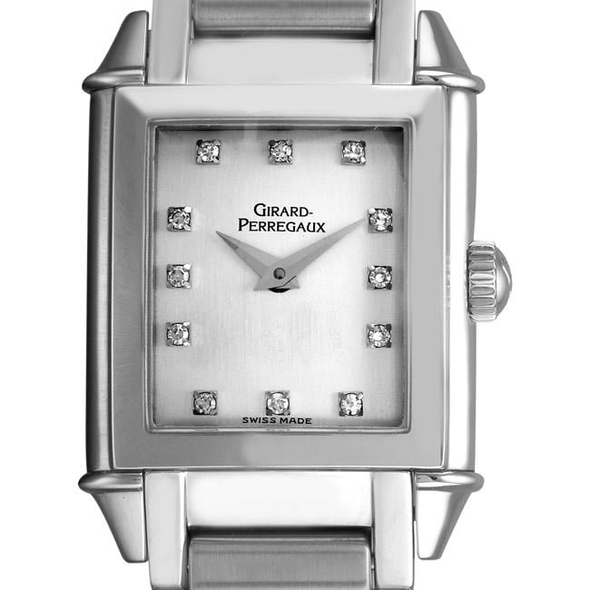 Girard Perregaux Womens Vintage 1945 Stainless Steel Diamond Watch