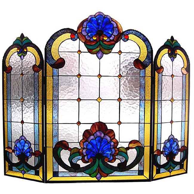 Victorian Stained Glass Fireplace Screen - Free Shipping Today