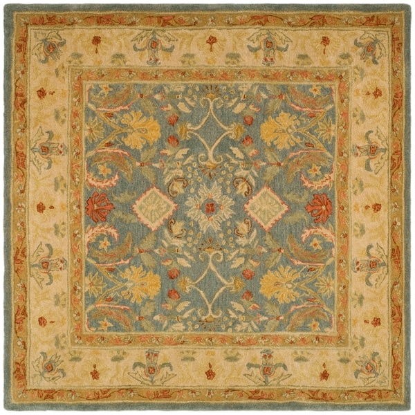 Safavieh Handmade Anatolia Oriental Legacy Light Blue Hand-spun Wool Rug - 6' x 6' Square