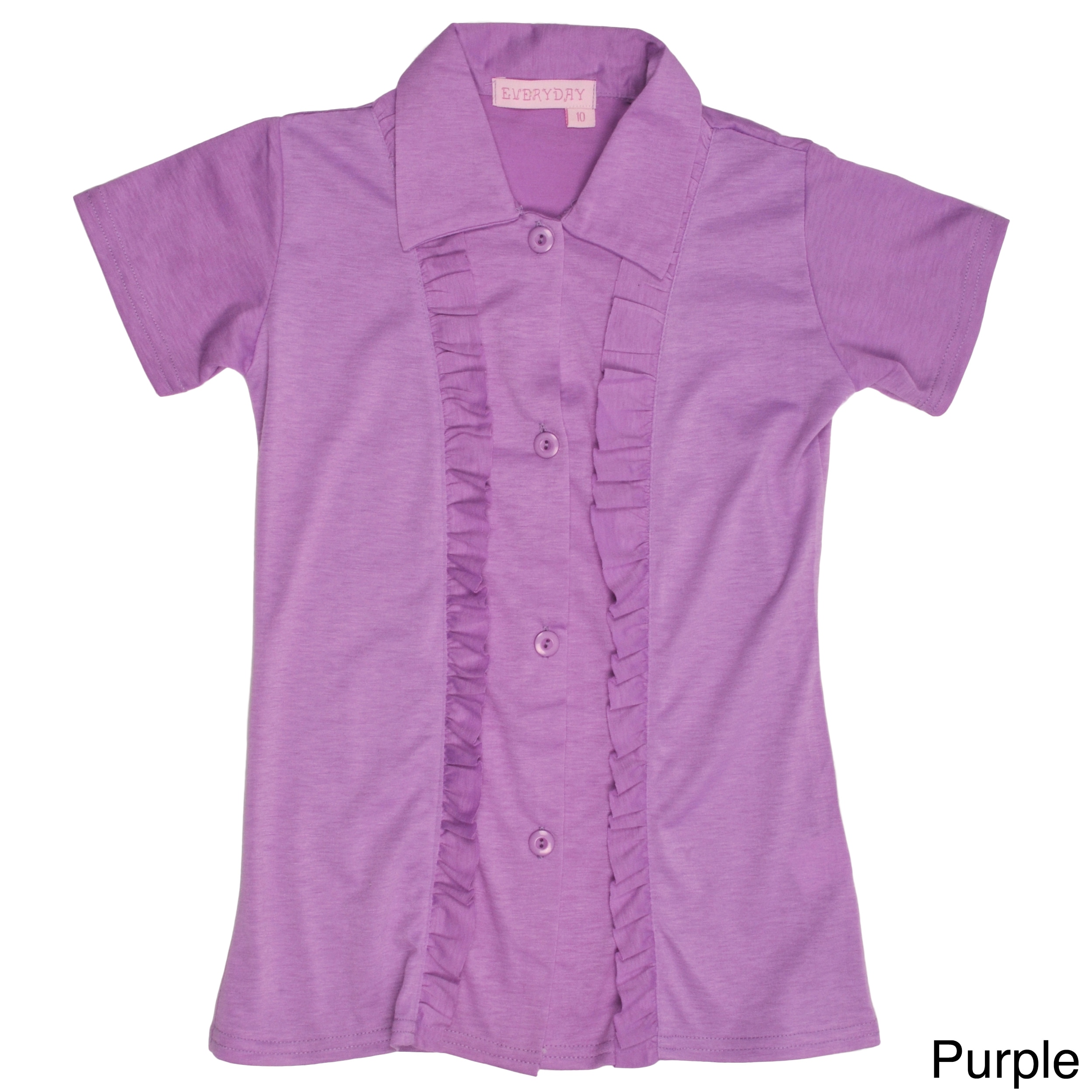 Everyday By Journee Girls Ruffle front Shirt