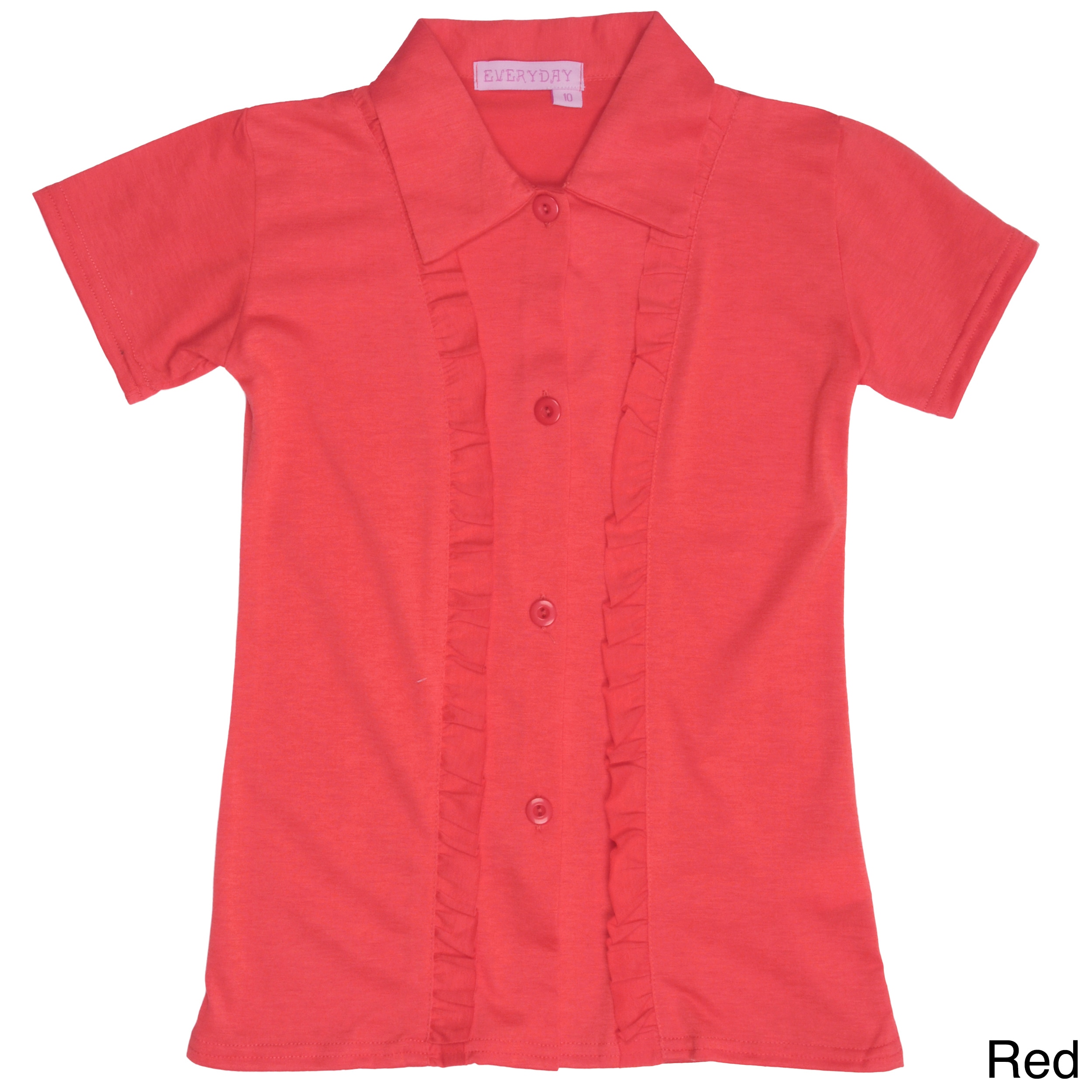 Everyday By Journee Girls Ruffle front Shirt