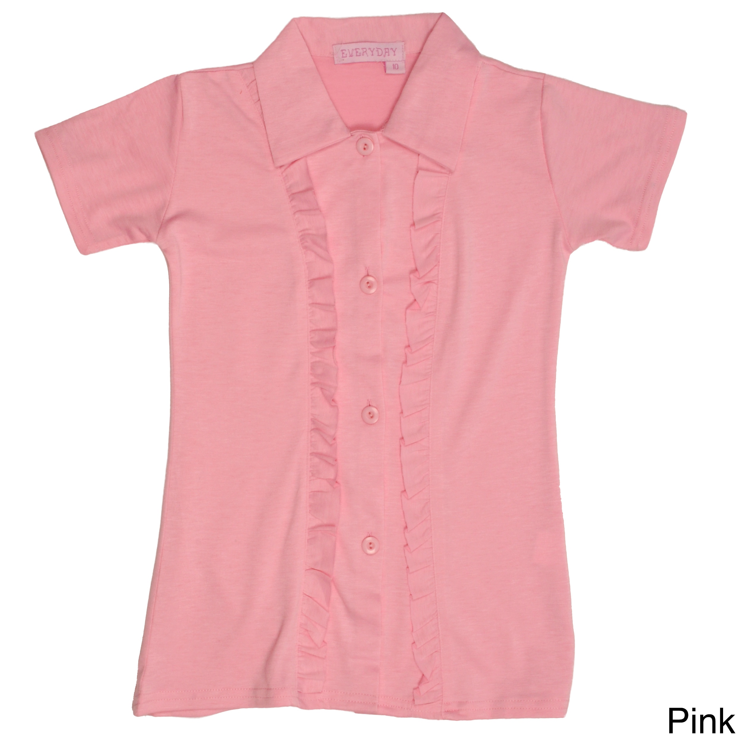 Everyday By Journee Girls Ruffle front Shirt