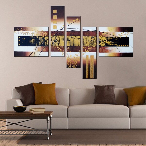 Shop 'Hand-painted Abstract 101' Gallery-wrapped Canvas Art Set ...