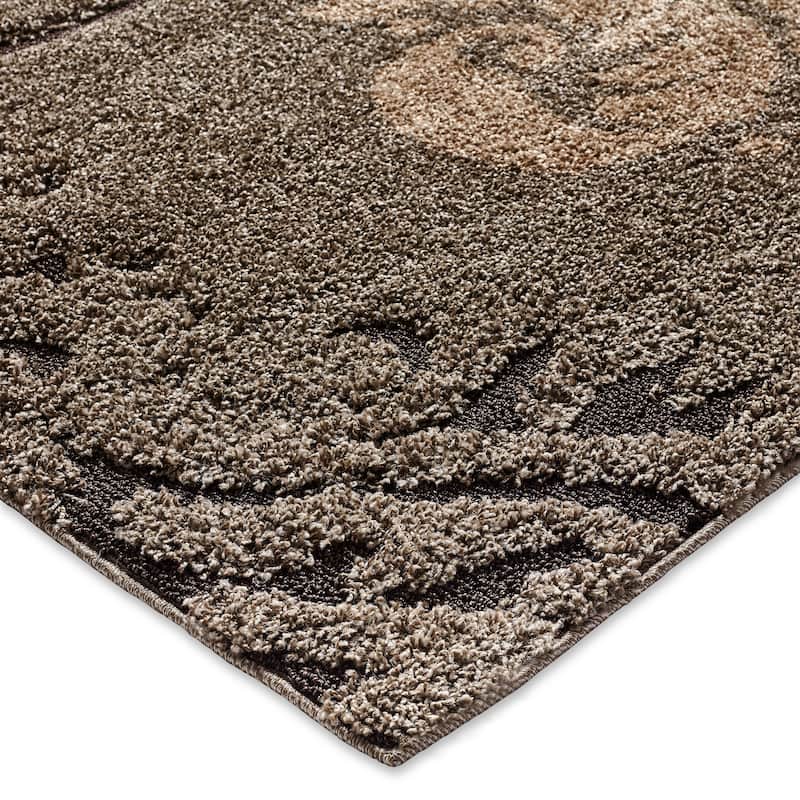Alexander Home Julian Transitional Damask Shag Area Rug