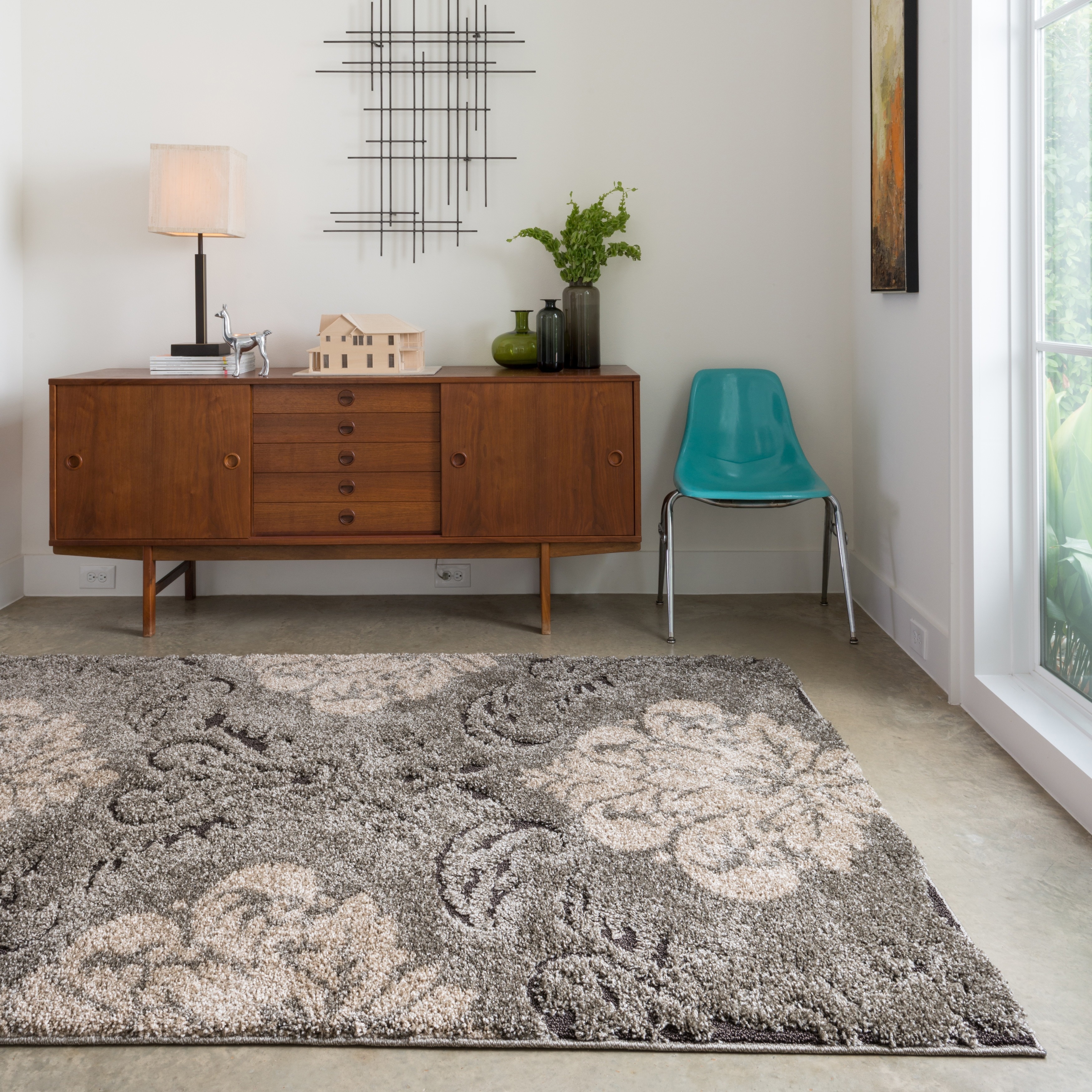 Jullian Grey Shag Rug (77 X 77)