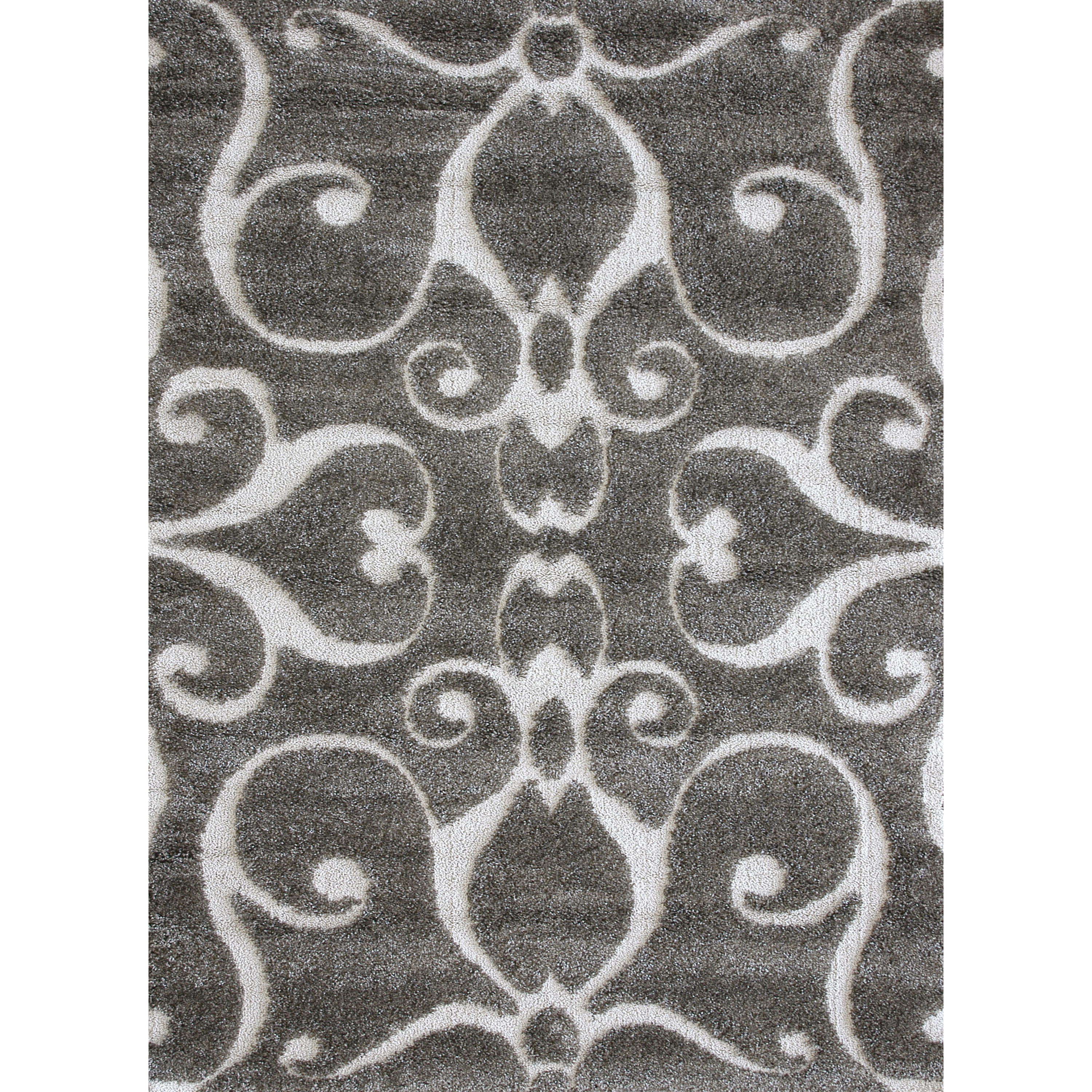 Jullian Charcoal Grey/brown Shag Rug (23 X 39)