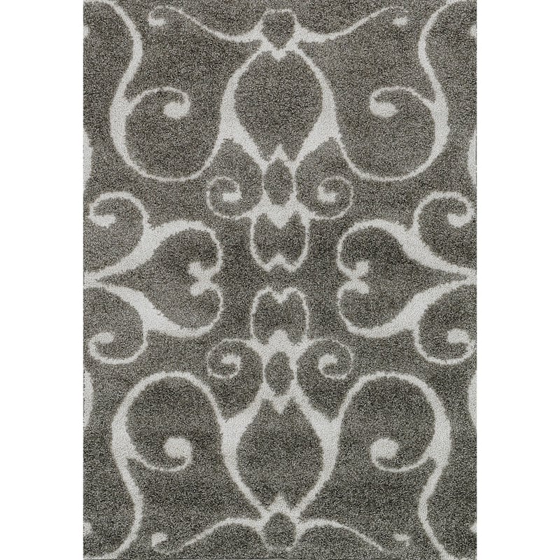 Alexander Home Julian Transitional Scroll Shag Area Rug