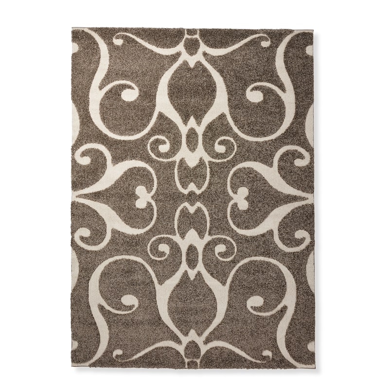 Alexander Home Julian Transitional Scroll Shag Area Rug - 7'7" x 10'6" - Rectangle