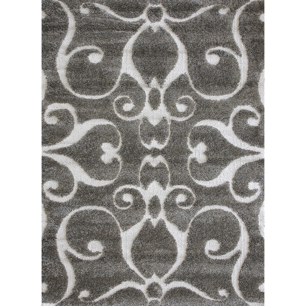 Jullian Charcoal Grey/ Brown Shag Rug (7'7 x 10'6) Alexander Home 7x9   10x14 Rugs