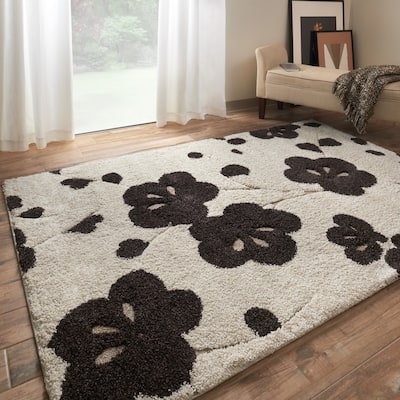Alexander Home Julian Transitional Floral Shag Area Rug