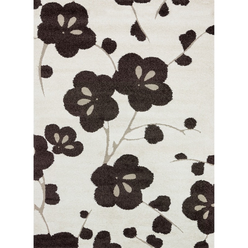 Alexander Home Julian Transitional Floral Shag Area Rug