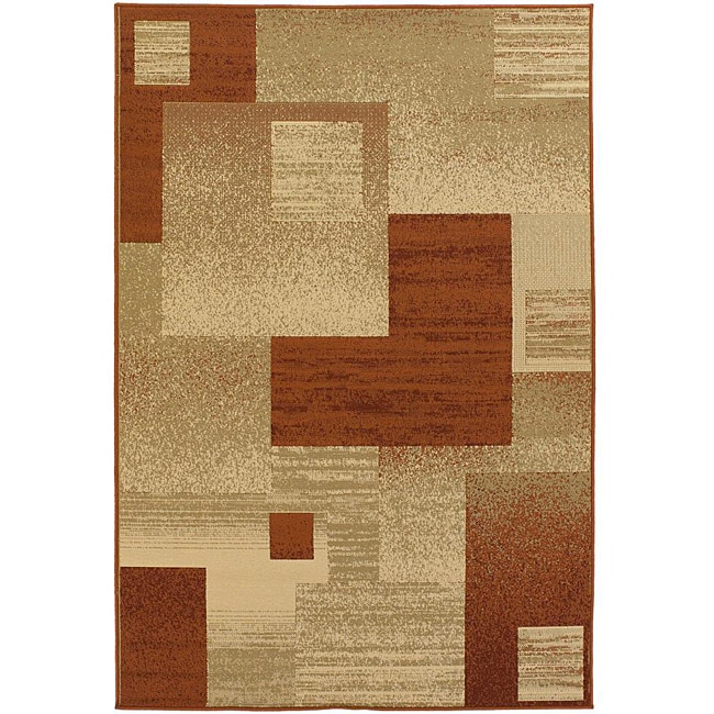 Mandara Beige Geometric Area Rug (5 X 8)