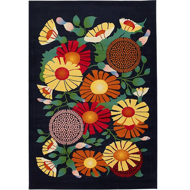 Artist's Loom Indoor Contemporary Floral Rug - 5' x 8'