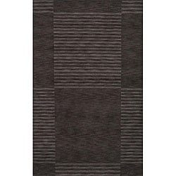 Hand loomed Squares Grey Wool Rug (7'6 x 9'6) 7x9   10x14 Rugs